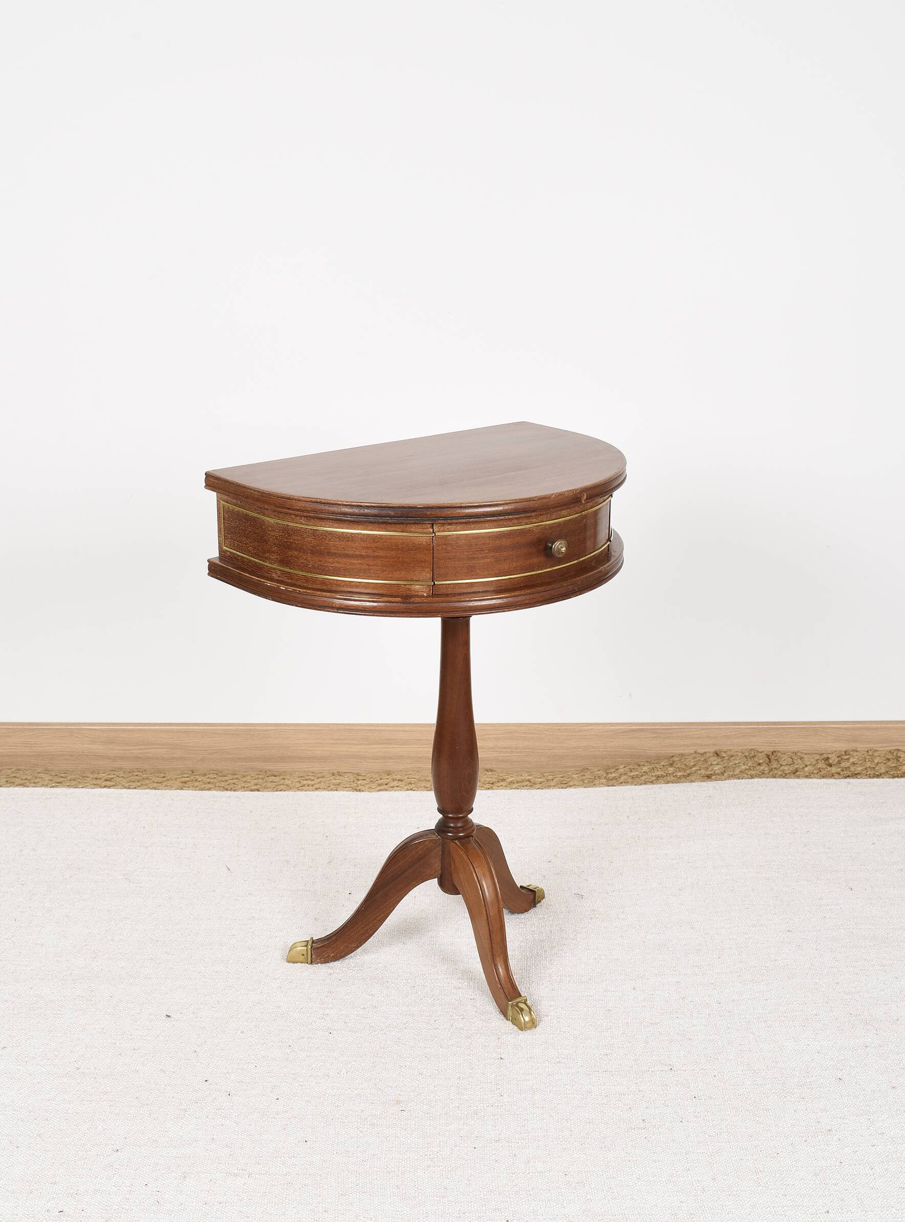 Pedestal table or small side table with drawer.