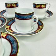 Raynaud Limoges — Six porcelain coffee cups, Pégase model