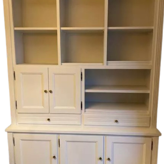 White solid wood bookcase