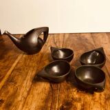 Black enameled ceramic service.