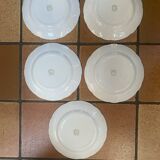 Set of 5 flat ironstone plates stamped Laveno