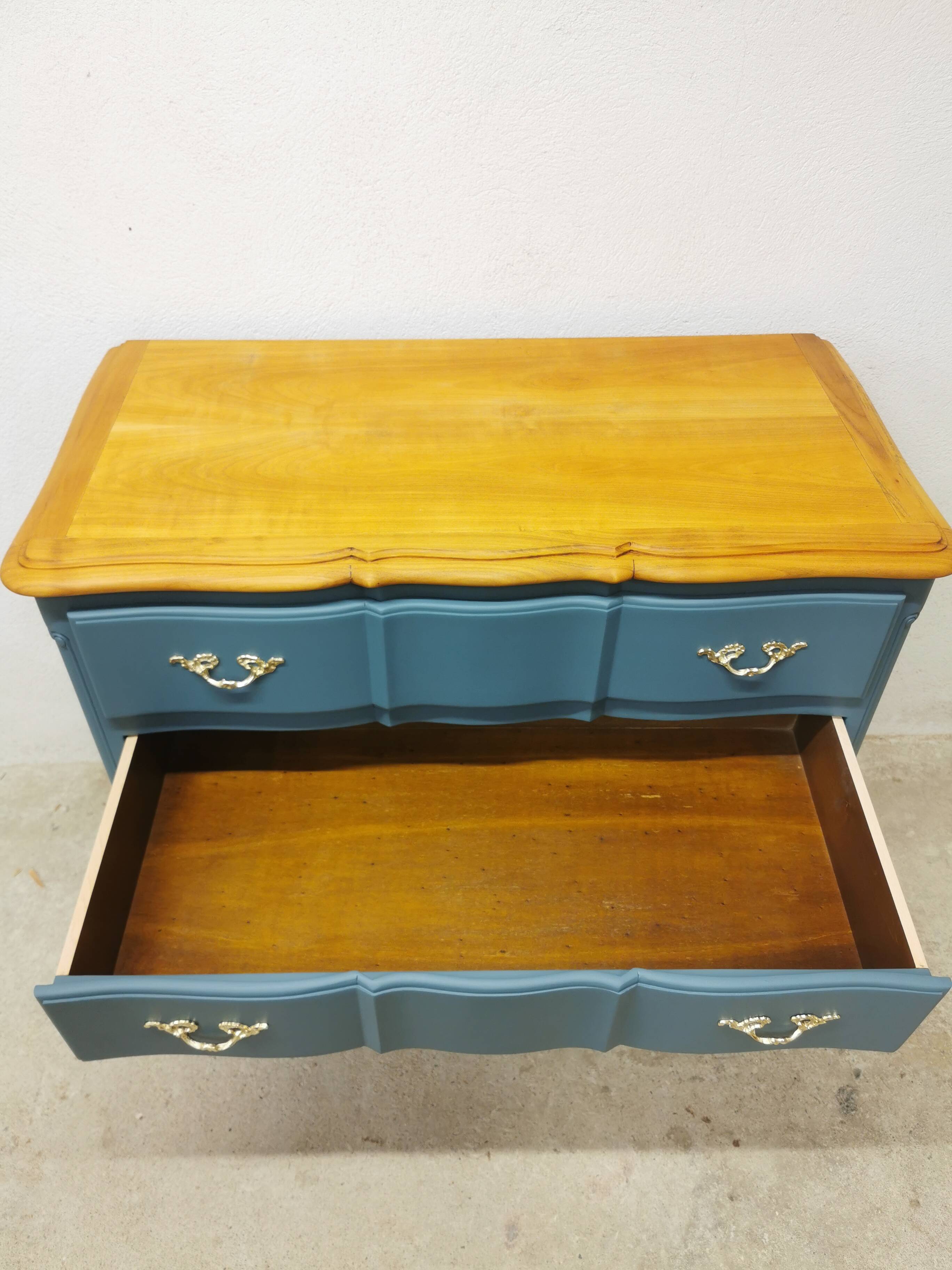 Vintage cherry wood commode refurbished