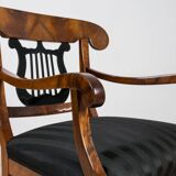 Pair of Biedermeier Armchairs, Germany, 19th Century, Walnut, French Polish