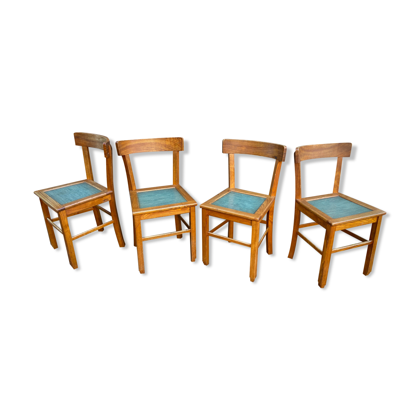 4 chairs bistrot 1950 design wood