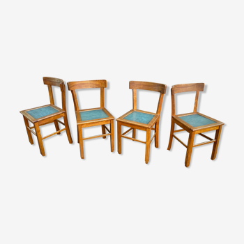 4 chaises bistrot 1950 design bois
