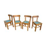 4 chairs bistrot 1950 design wood