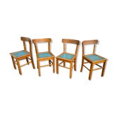 4 chaises bistrot 1950 design bois