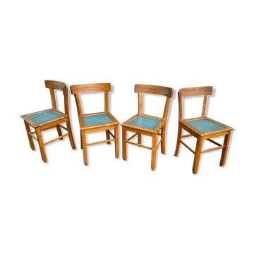 4 chairs bistrot 1950 design wood