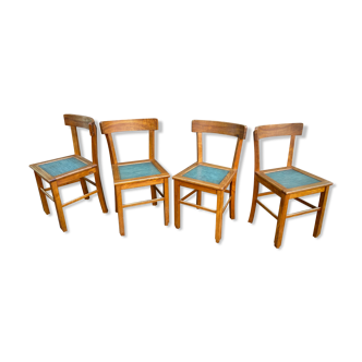 4 chaises bistrot 1950 design bois