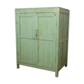 Vaisselier - Burmese teak buffet with original pistachio green patina