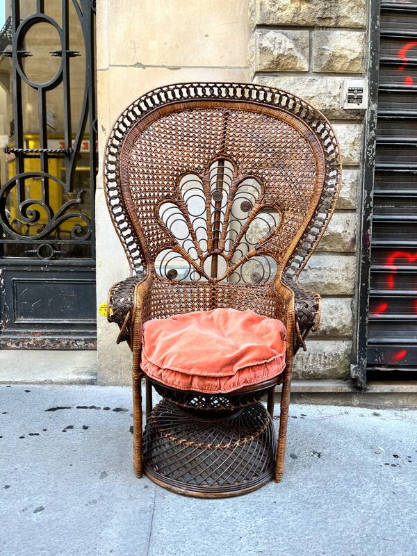 Fauteuil « Emmanuelle » en rotin, 1970