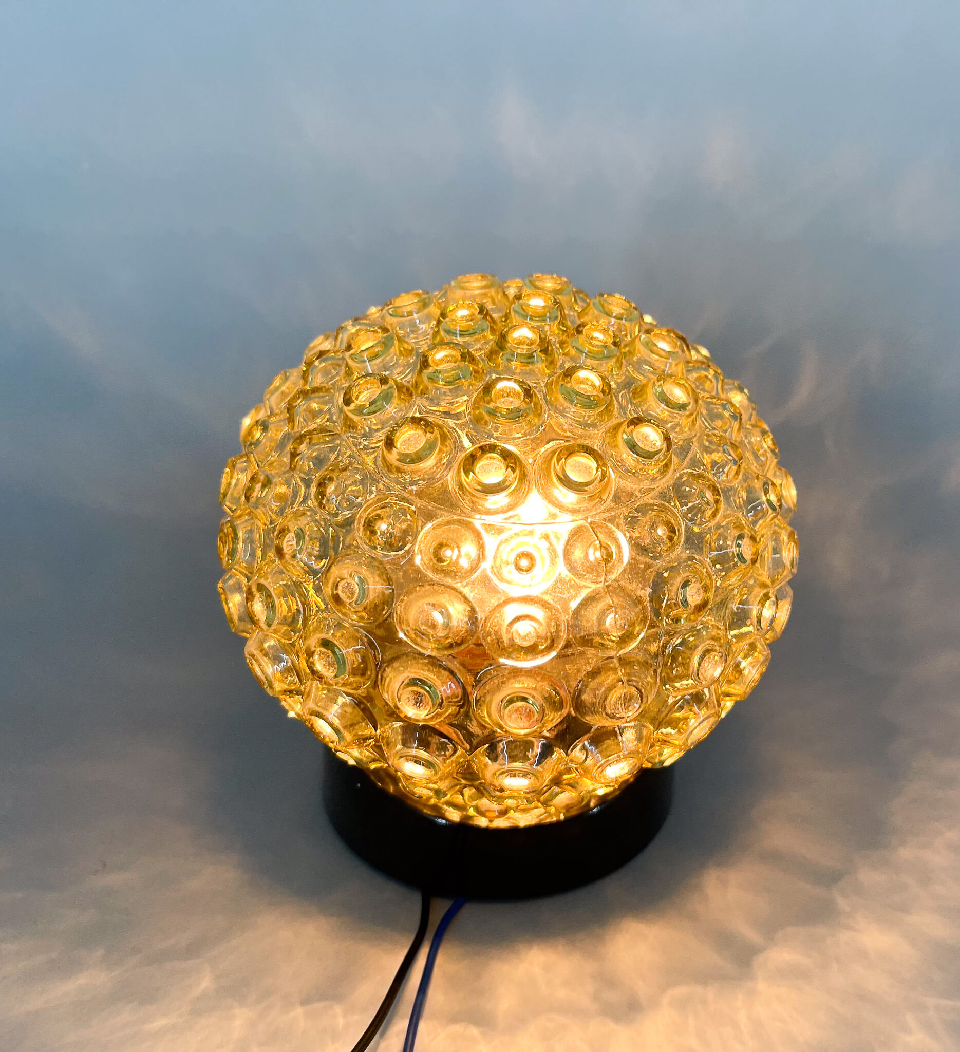 Mid-century bakelite & pressed glass wall lamp, czechoslovakia, 1950's