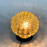 Mid-century bakelite & pressed glass wall lamp, czechoslovakia, 1950's