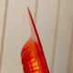 Bol en verre de Murano XL, années 1920, rouge vif avec médaillon central strié, verre décoratif.