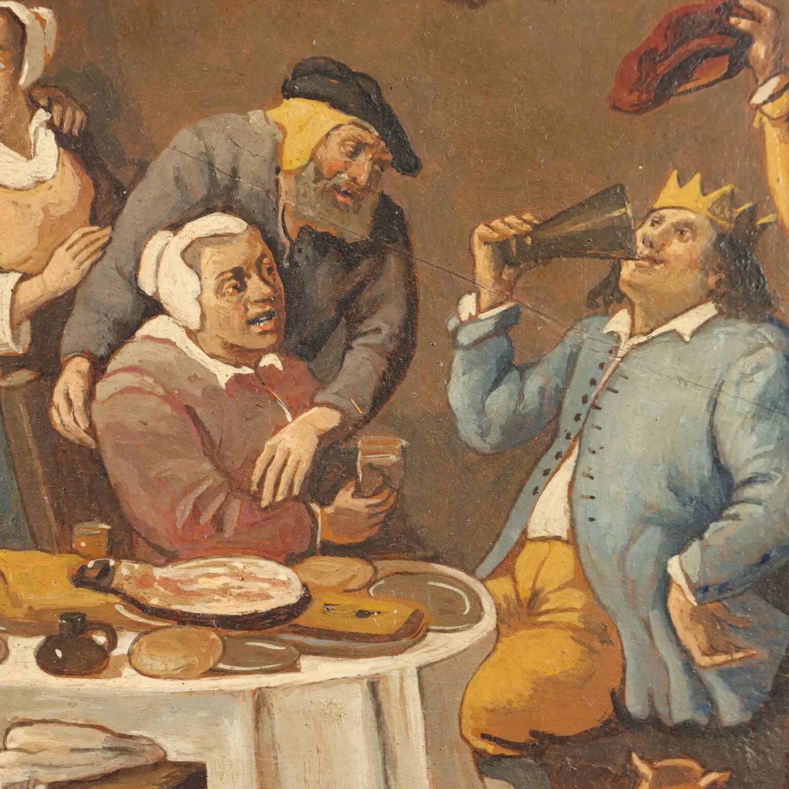 Table "Twelfth Night the King Drinks" copy after David Teniers "800"