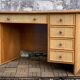 Vintage rattan and woven wicker desk 1970