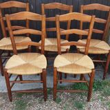 Lot de 5 chaises paillées