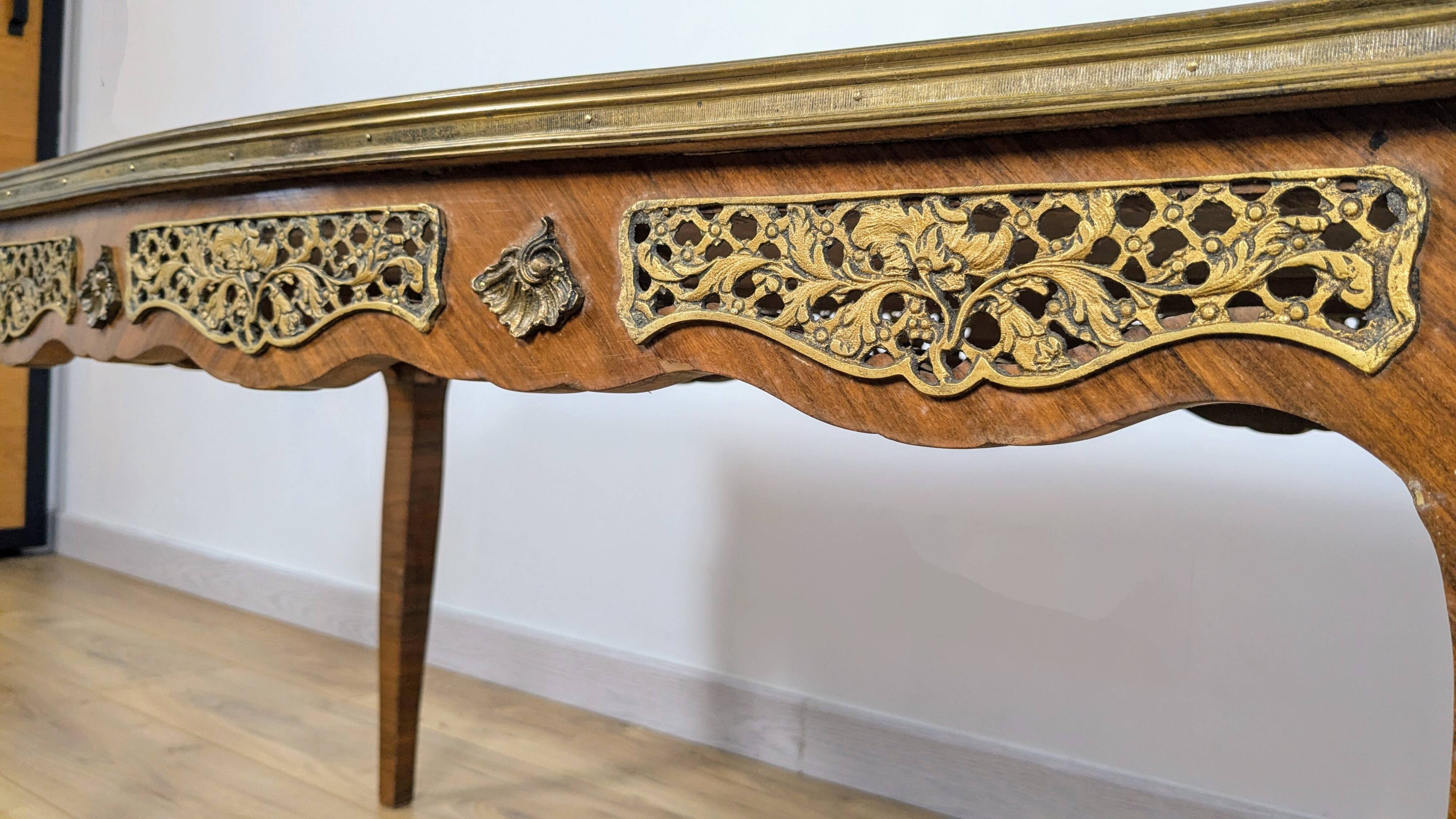 Louis XV style inlaid coffee table