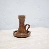 Vintage candle holder in pyrite stoneware