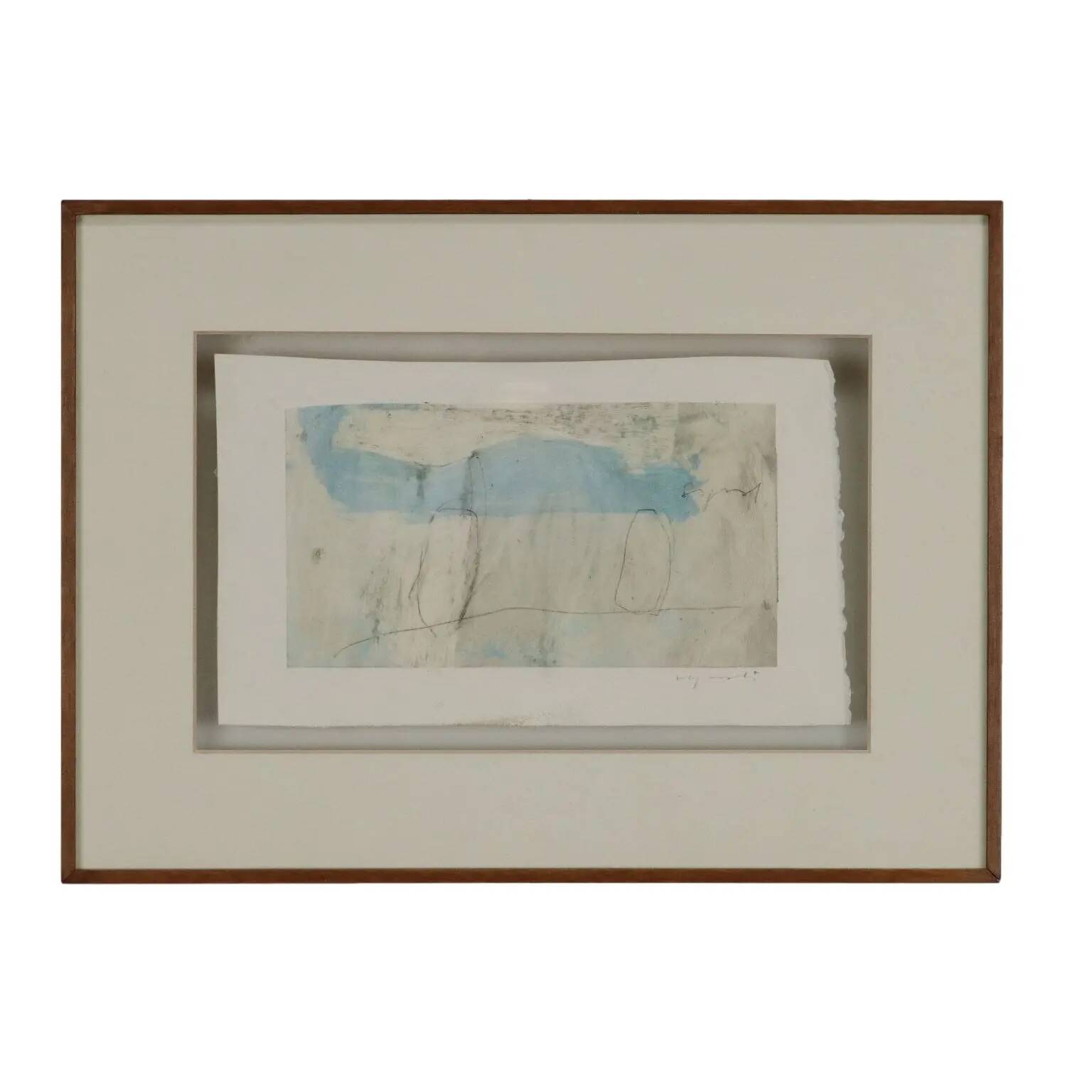 Peinture contemporaine signée Luca Caccioni, technique mixte, 1991
