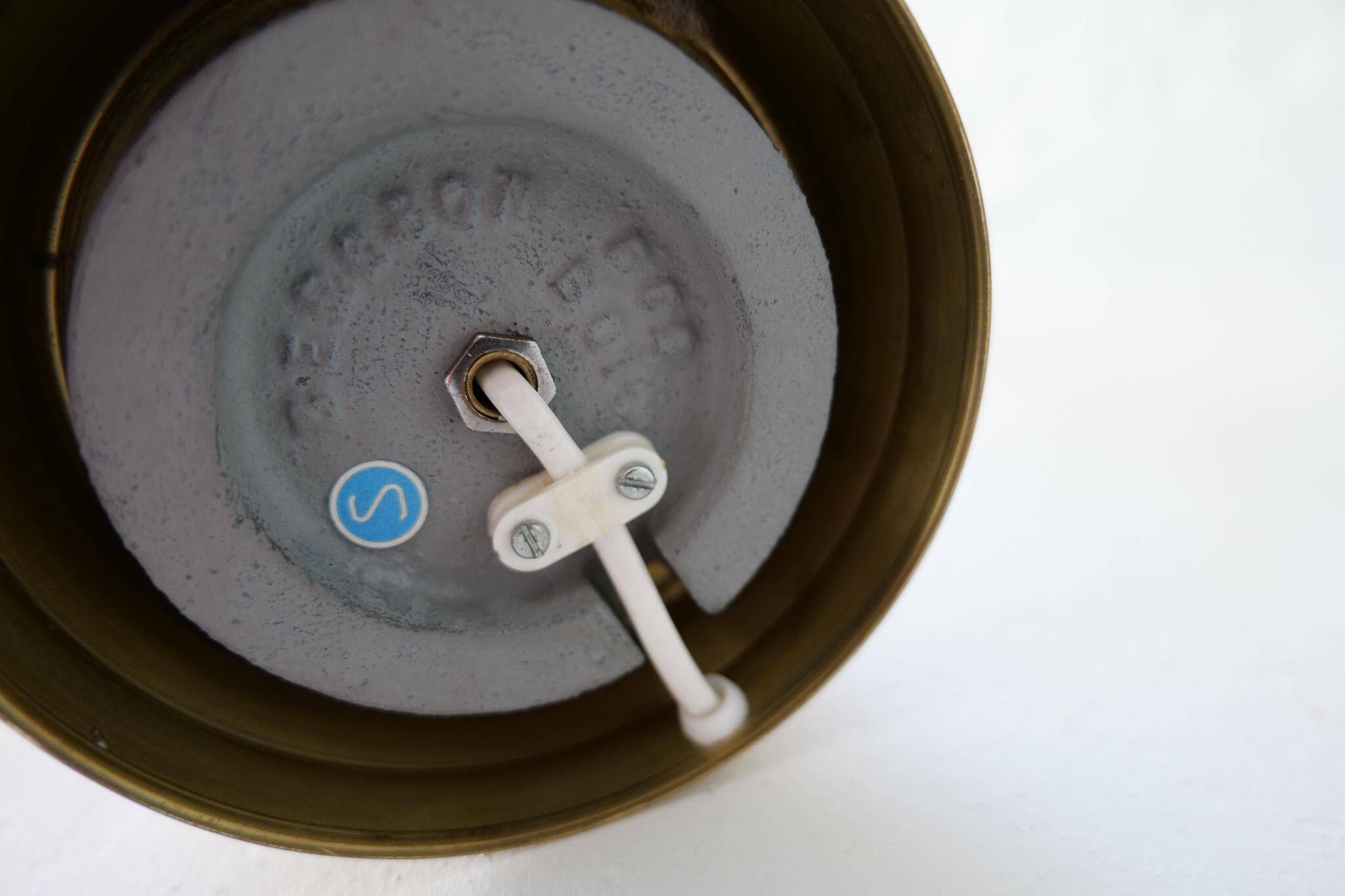 Mid-century glass and brass table lamp Bergbom B-019 Sweden 1960s