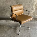 EA 208 camel leather armchair by Charles Eames for Herman miller