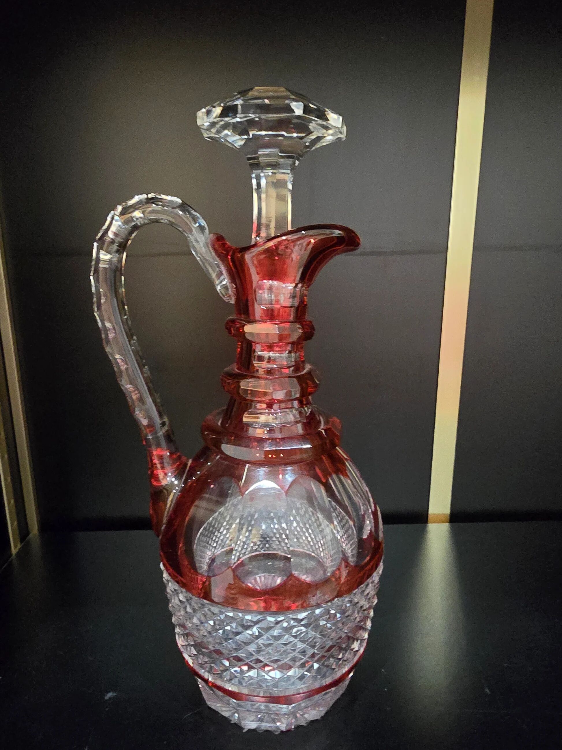 Red double-walled crystal carafe – Saint-Louis