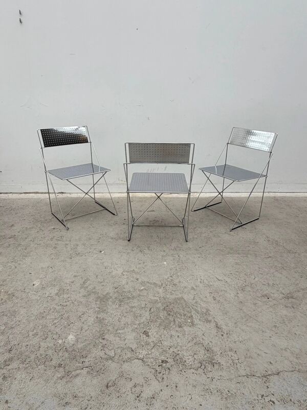 Chaise Nuova X Line pour Magis en chrome, Italie 1980