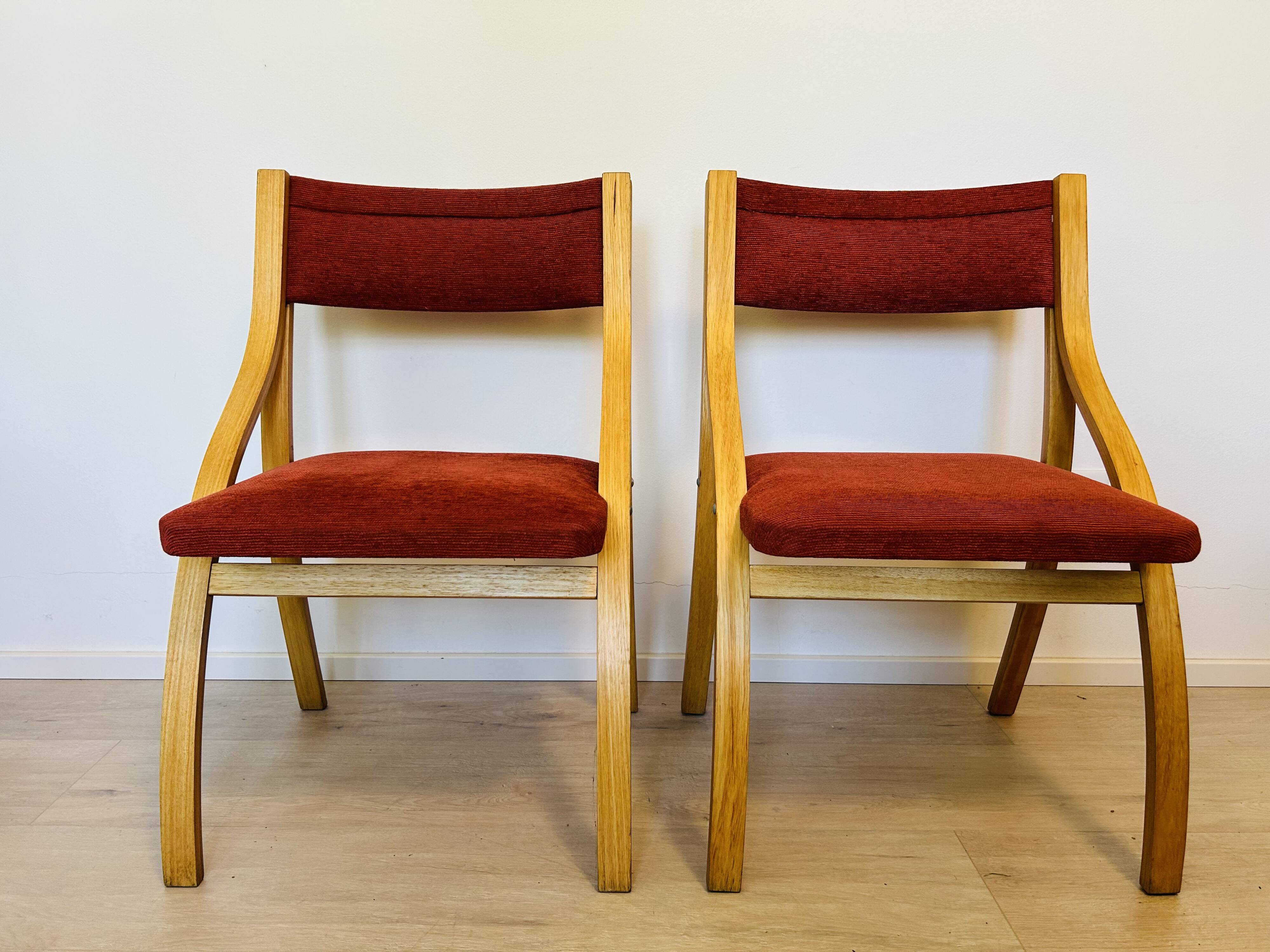 Vintage Dining Chairs by Ludvík Volák for Dřevopodnik Holešov, 1960’s, Set of 2