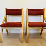 Vintage Dining Chairs by Ludvík Volák for Dřevopodnik Holešov, 1960’s, Set of 2