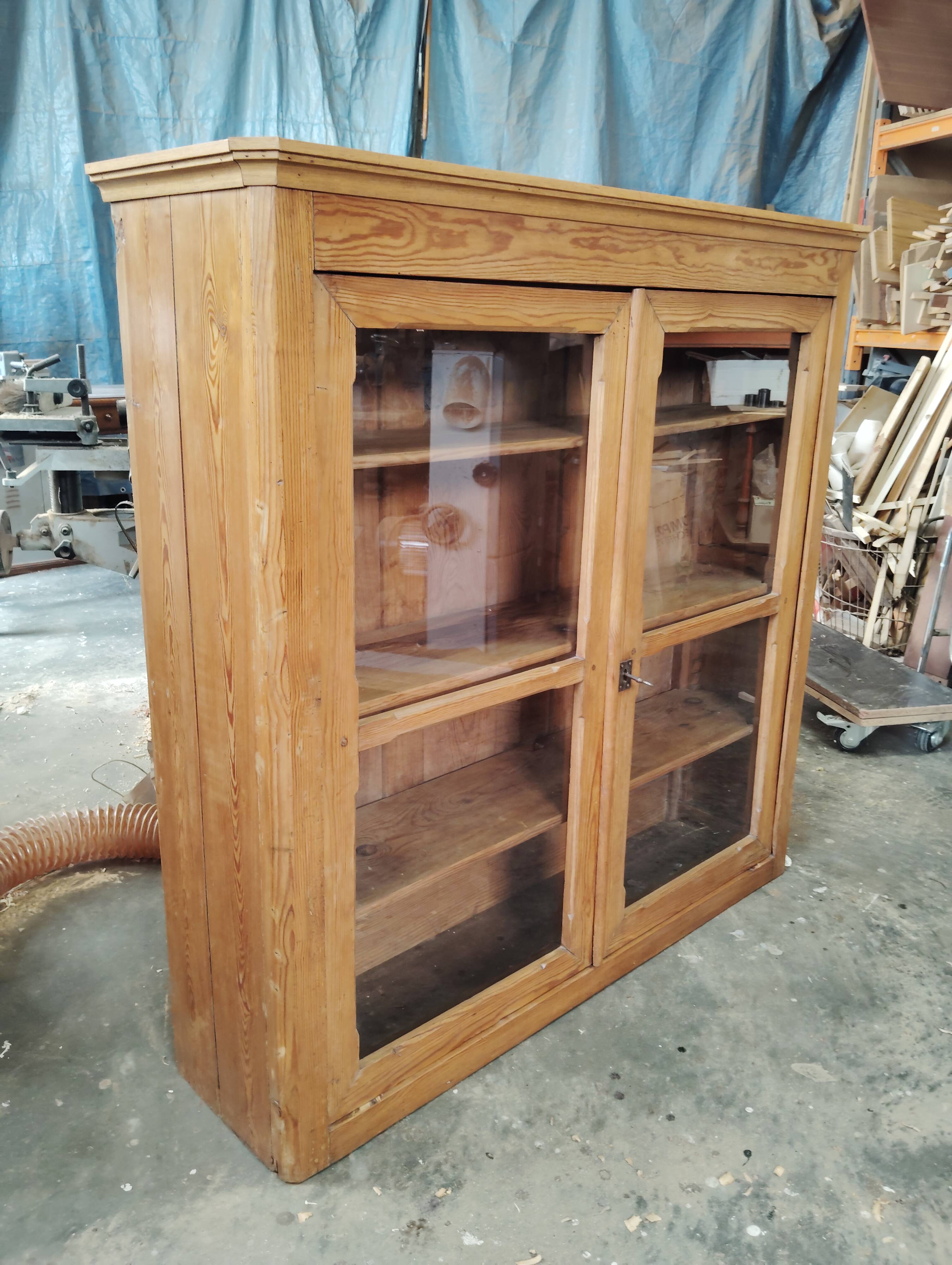 English display cabinet in old pine