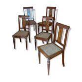 Lot de 5 chaises cannées