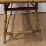 Audoux Minnet attribution rattan coffee table
