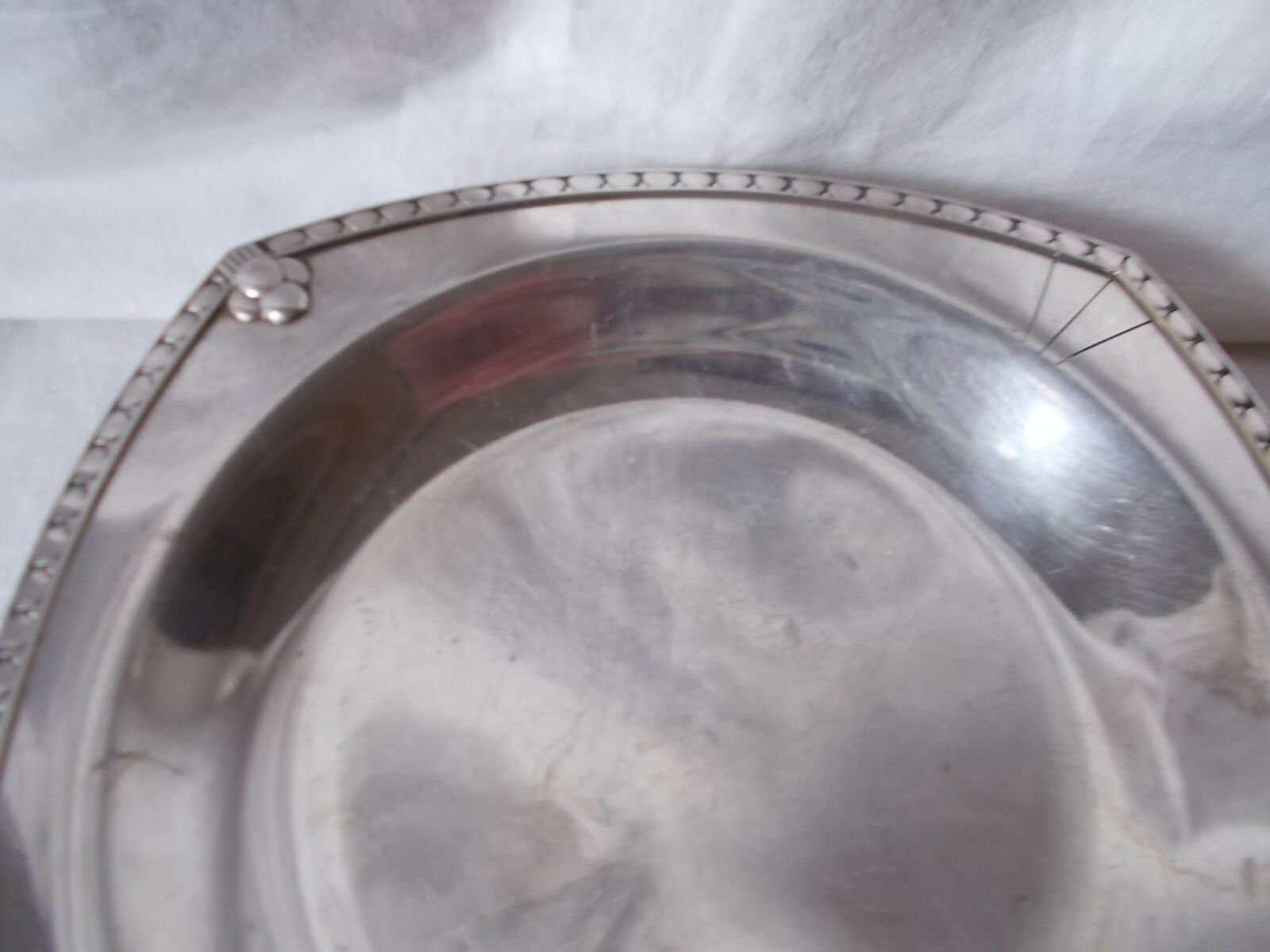 Art Deco style silver metal dish