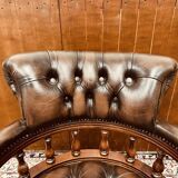 English Brown Chesterfield Captain Chair
