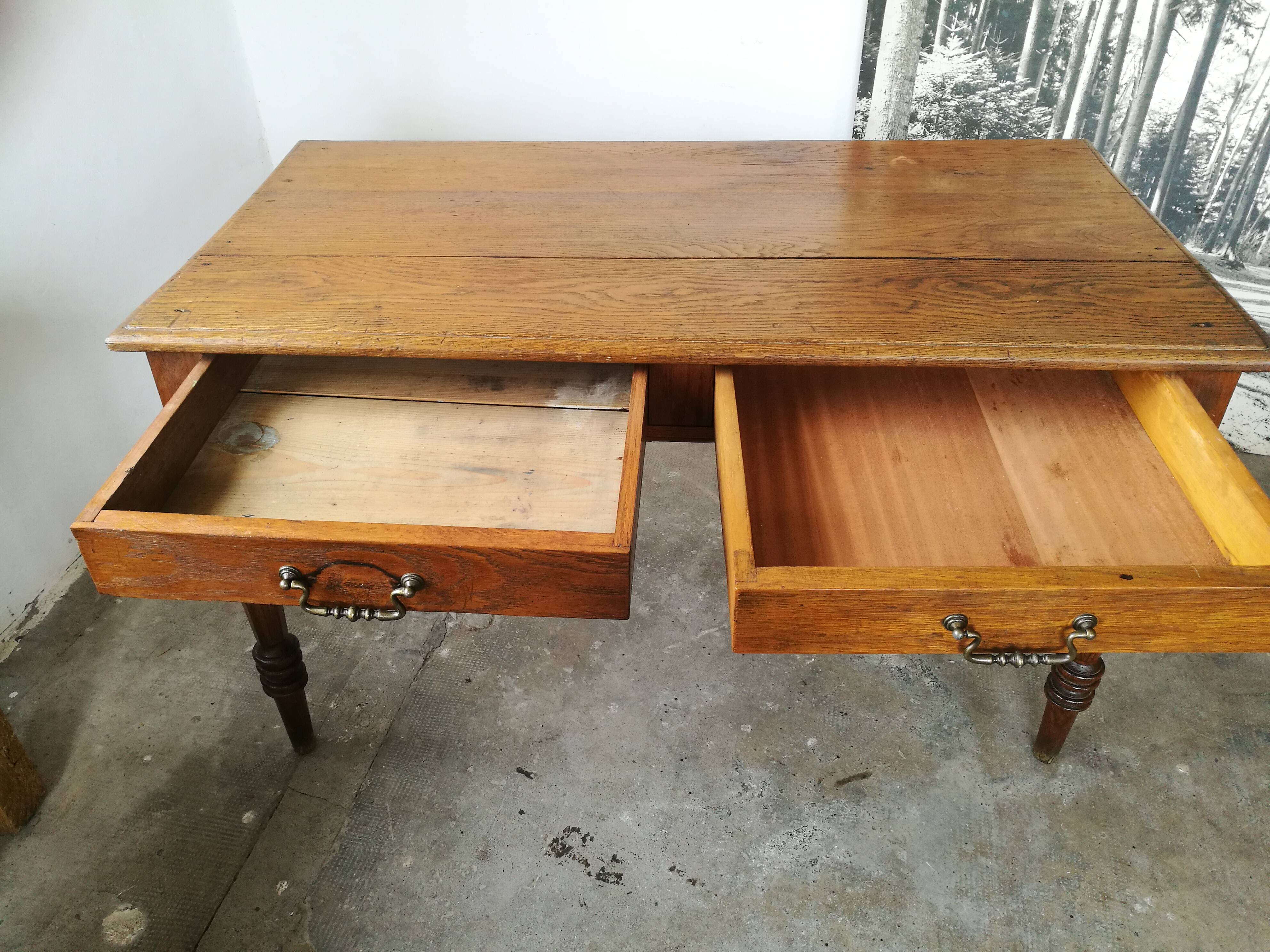 Oak farm table, wooden desk