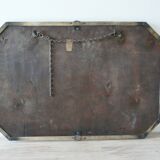 Art Deco beveled rectangular mirror frame silver 80x54cm