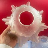 Set of 3 large lampshade ceiling lamp corolla molded glass set of 3