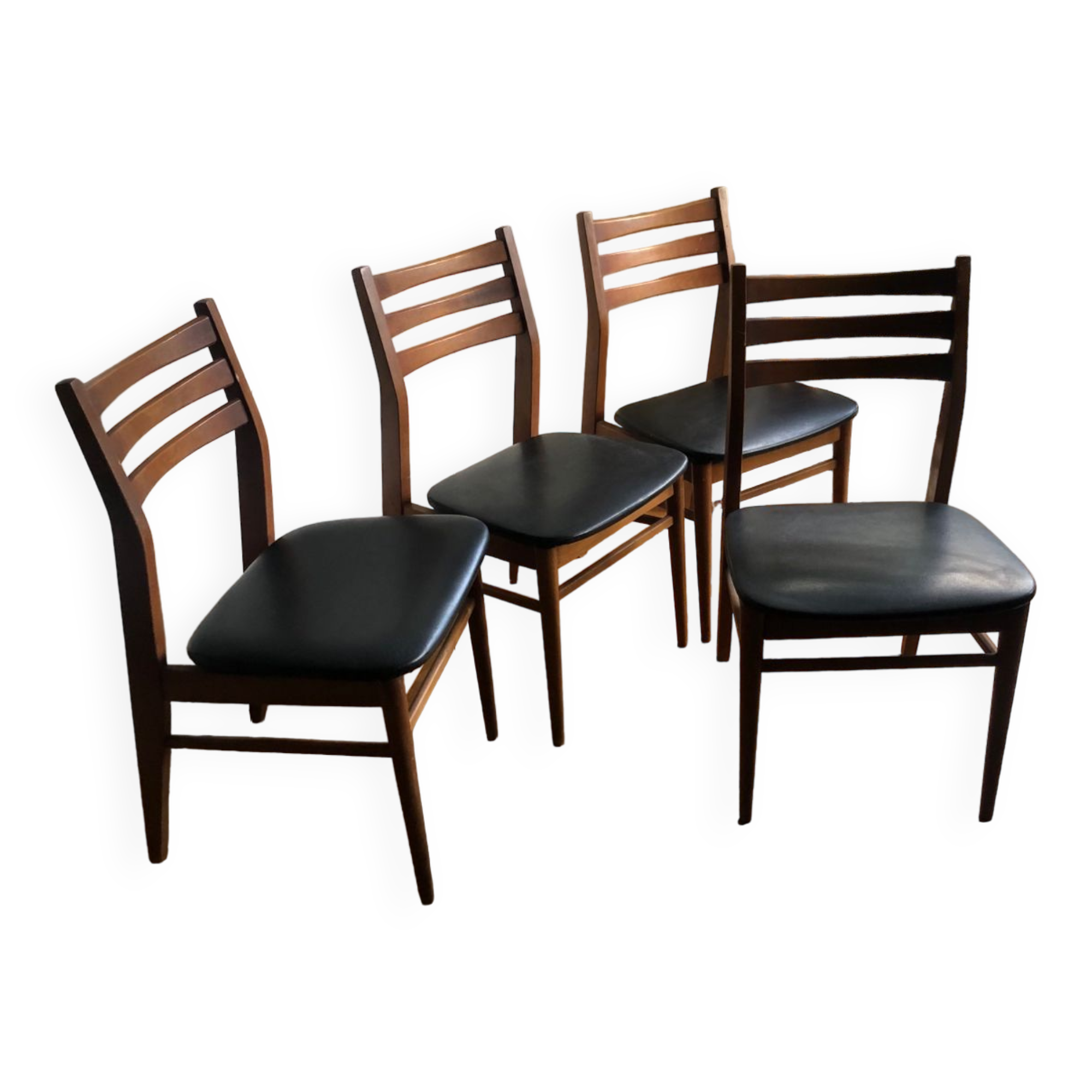 Series of four Scandinavian ash chairs
