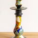 Hand-painted ceramic candlestick in Art Deco Revival style, Dutch Gouda pottery.