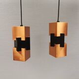 A pair of  Jo Hammerborg lamps for FOG & MØRUP model Kubus Denmark 1961