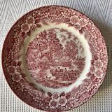 Series of 6 flat plates English earthenware