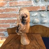 Wood head sculpture
