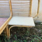 Rattan bed with integrated bedside