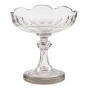 Biedermeier compote, transparent crystal, Czechia, 19th century