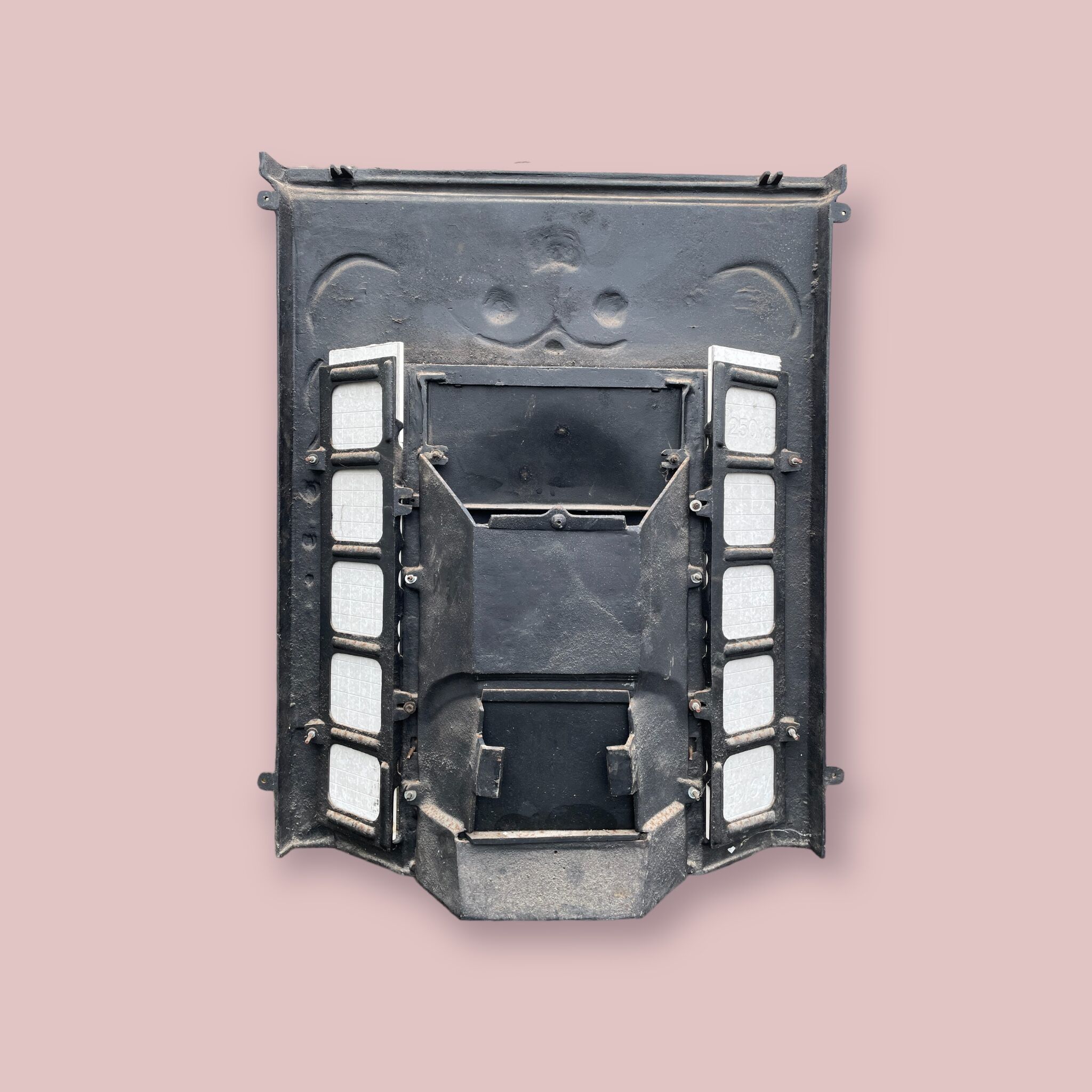 Open cast iron fireplace, Art Nouveau style