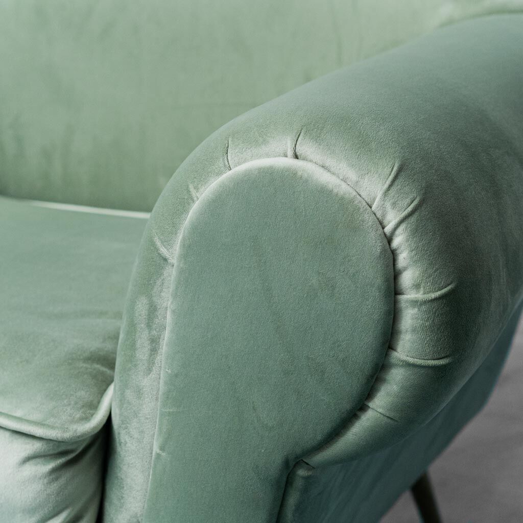 Gigi Radice minotti green velvet armchair from the 1950s vintage modern design