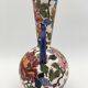 Gien's earthenware vase and two cups, "Peonies" decoration, signed GIEN - 20th century