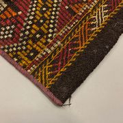 Old Turkish narrow Kilim Runner 315x51 cm, shabby chic, vintage kelim Red Black