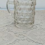 Miniature glass pitcher, geometric transparent